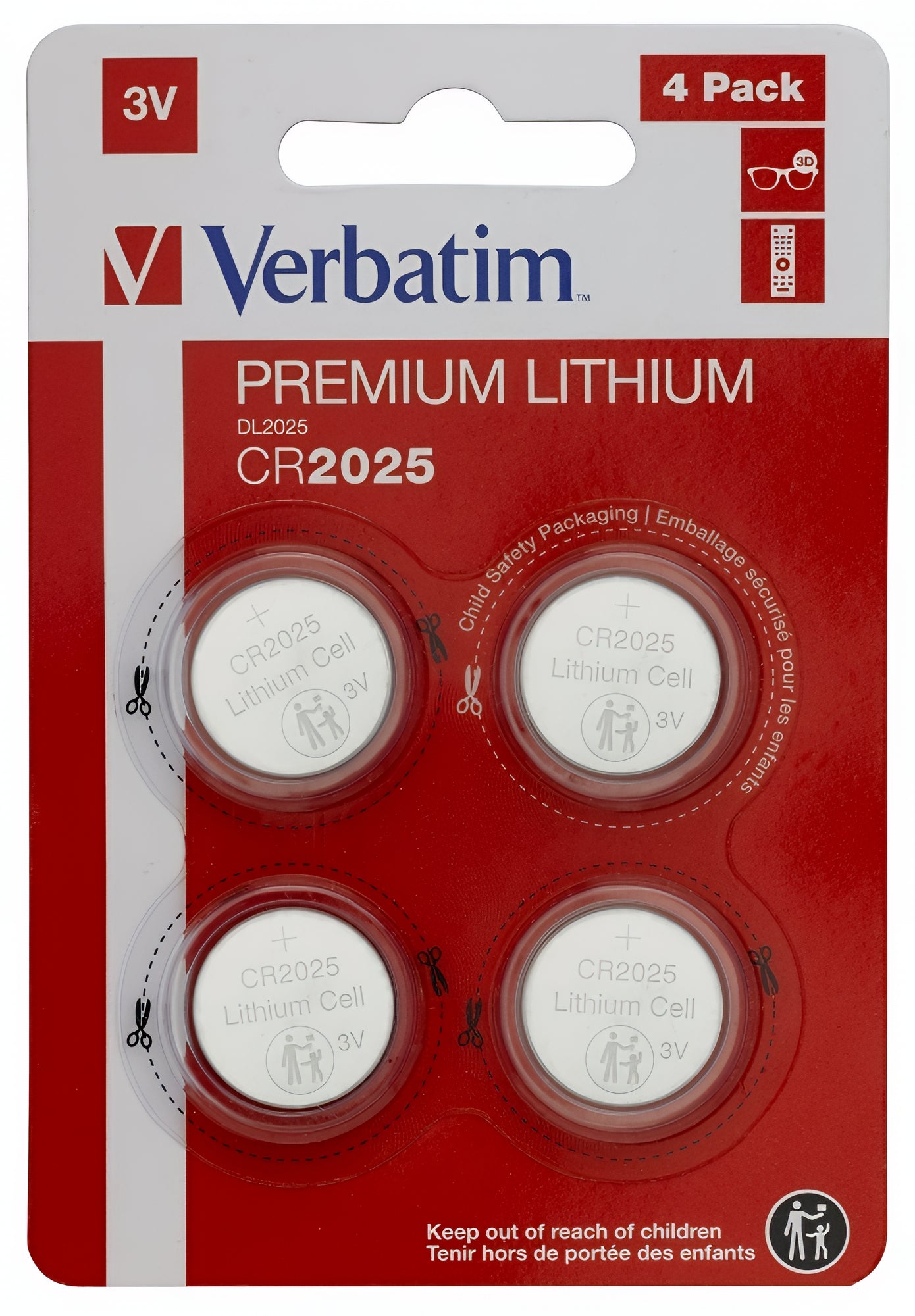Батерия Verbatim Premium, CR2025, комплект 4 броя 49532