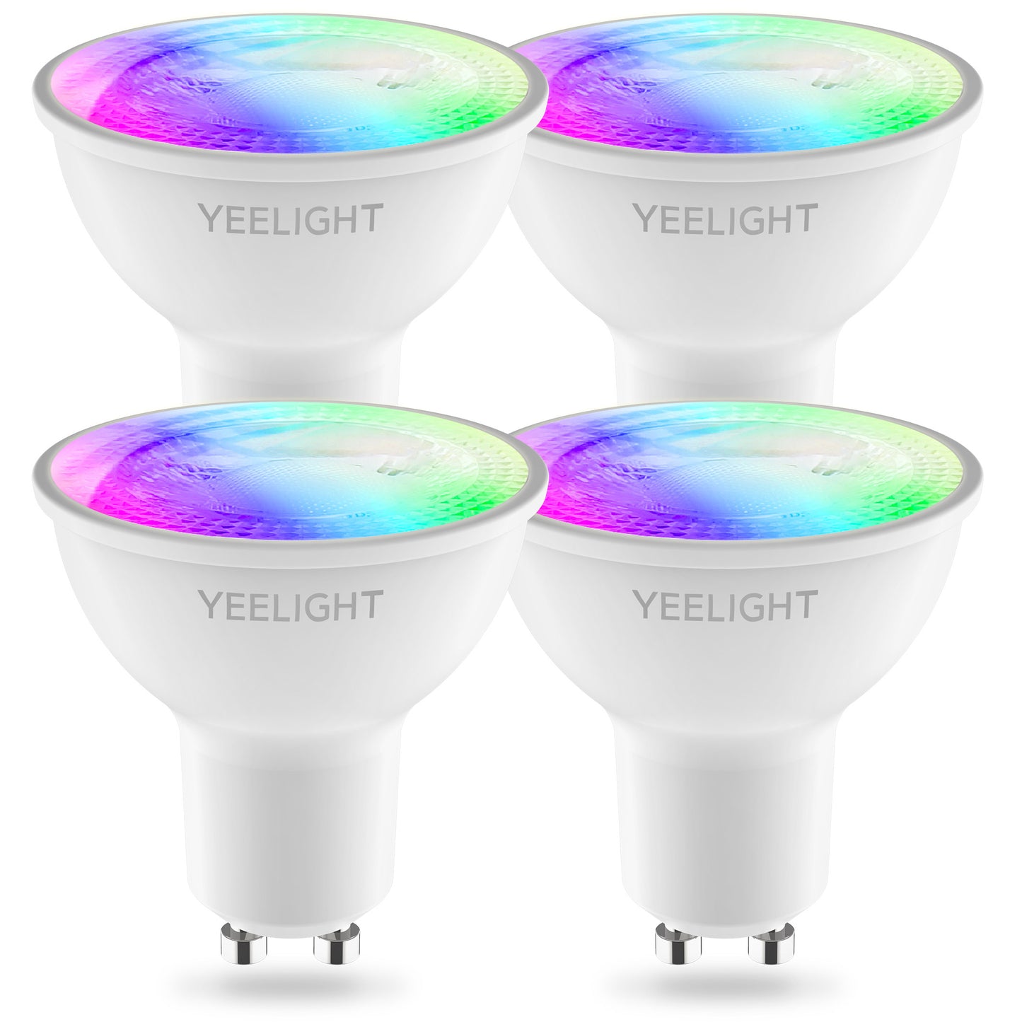 LED крушка Yeelight W1, Wi-Fi, GU10, 4.5W, 2700K - 6500K, 350lm, Комплект 4 броя, Мултицветна YLDP004-A