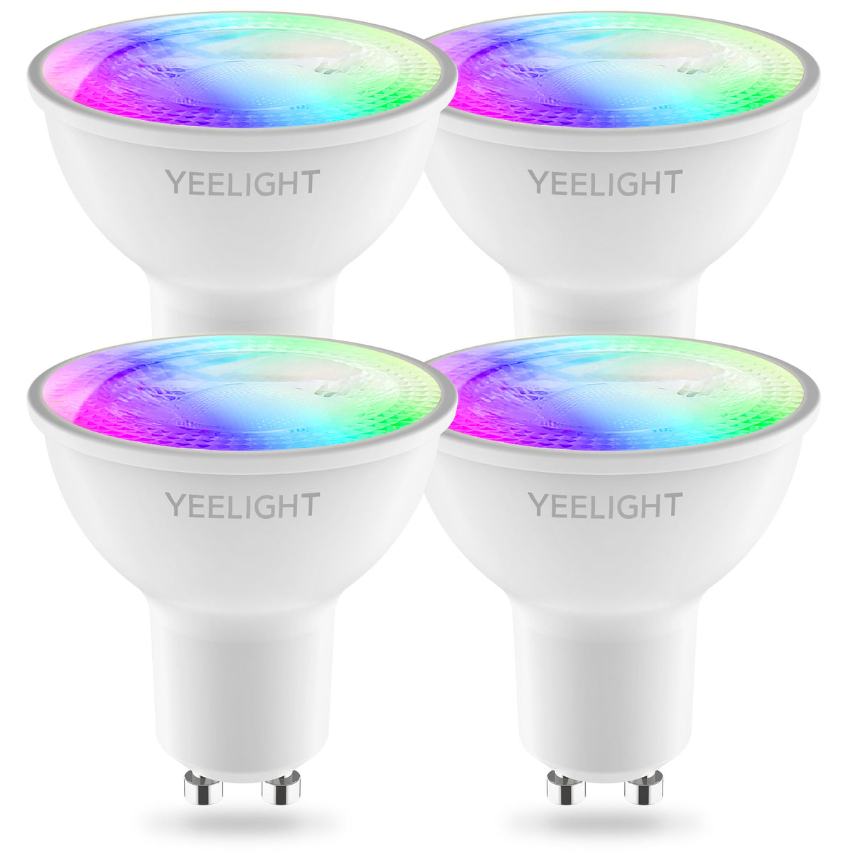 LED крушка Yeelight W1, Wi-Fi, GU10, 4.5W, 2700K - 6500K, 350lm, Комплект 4 броя, Мултицветна YLDP004-A