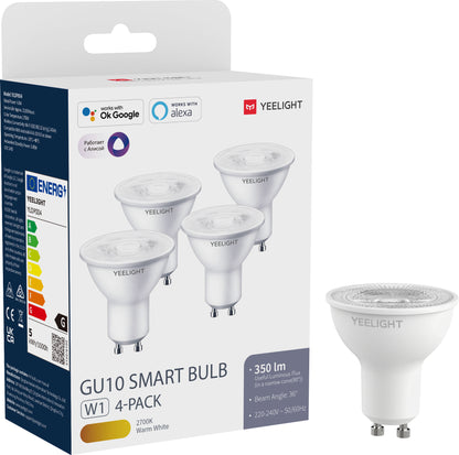 LED крушка Yeelight W1, Wi-Fi, GU10, 4.8W, 2700K, 350lm, Комплект 4 броя YLDP004