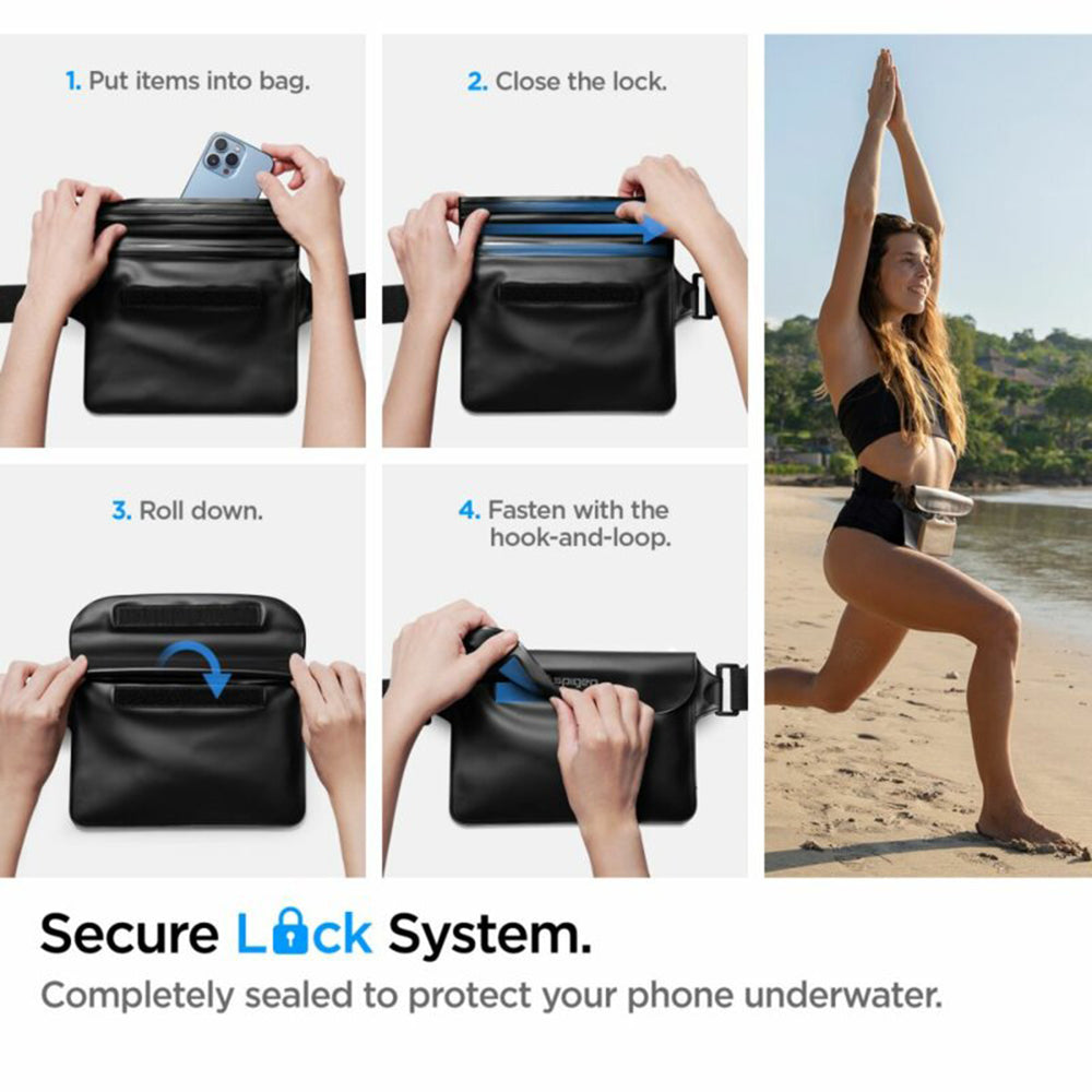 Водоустойчива чанта Spigen Aqua Shield, Универсална, Черна AMP04532