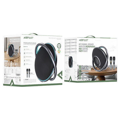 Bluetooth колонка Acefast Karaoke K5 Max, 350W, TWS, RGB, Водоустойчива, Черна