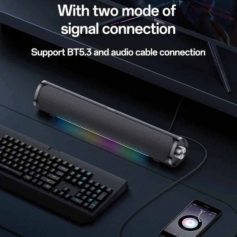 Bluetooth колона Yesido YSW27, 10W, RGB, Черна