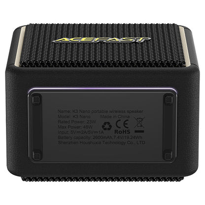 Портативна Bluetooth колонка Acefast K3 Nano, 1 x 30W - 1 x 16W, RGB, Водоустойчива, Черна