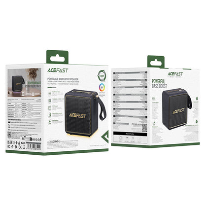Портативна Bluetooth колонка Acefast K3 Nano, 1 x 30W - 1 x 16W, RGB, Водоустойчива, Черна