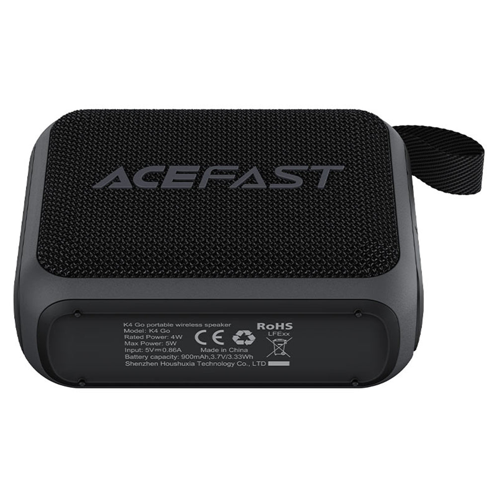 Портативна Bluetooth колонка Acefast K4 Go, 5W, Водоустойчива, Черна