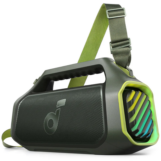 Преносима Bluetooth колонка Anker SoundCore Boom 2 Plus, 140W, TWS, RGB, Водоустойчива, Зелена, Пререгистрирана A3134061