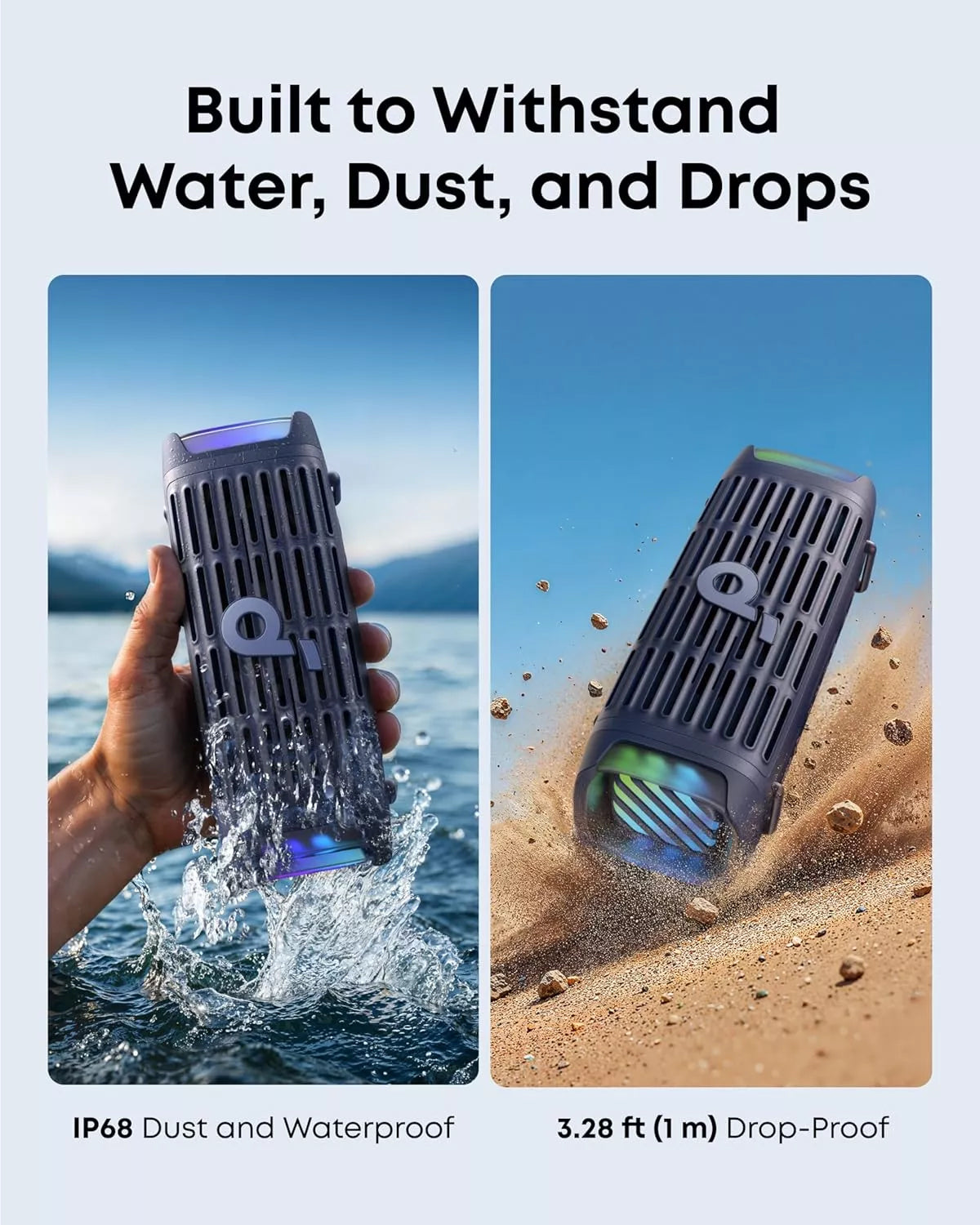 Преносима Bluetooth колонка Anker SoundCore Boom 3i, 50W, RGB, Водоустойчива, Синя D5100030