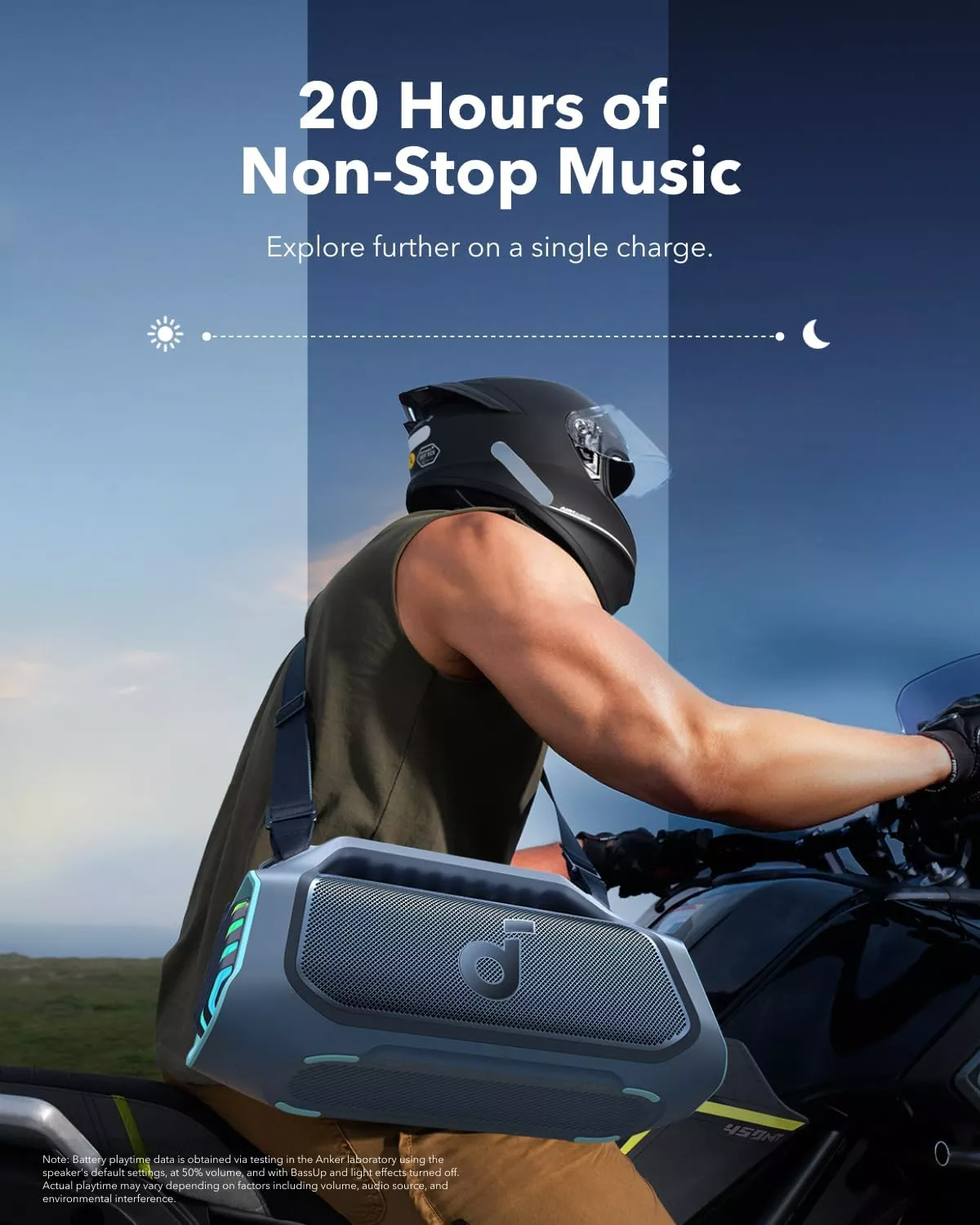 Преносима Bluetooth колонка Anker SoundCore Boom 2 Plus Нова версия, 140W, TWS, RGB, Водоустойчива, Синя A3134032