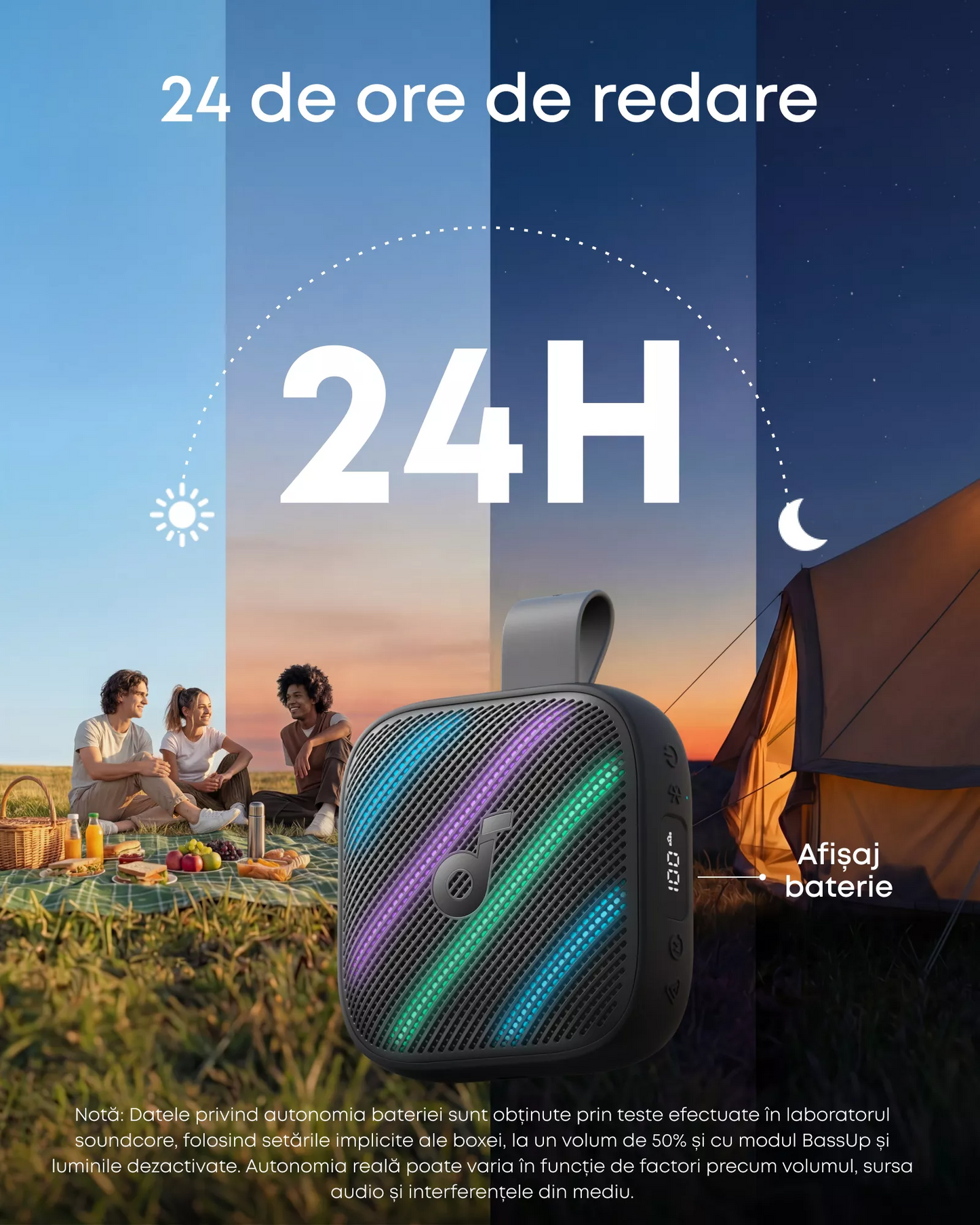 Преносима Bluetooth колонка Anker SoundCore Boom Go 3i, 15W, TWS, RGB, водоустойчива, черна D5103010