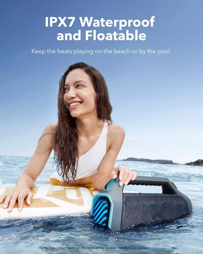 Преносима Bluetooth колонка Anker SoundCore Boom 2 Plus Нова версия, 140W, TWS, RGB, Водоустойчива, Синя A3134032