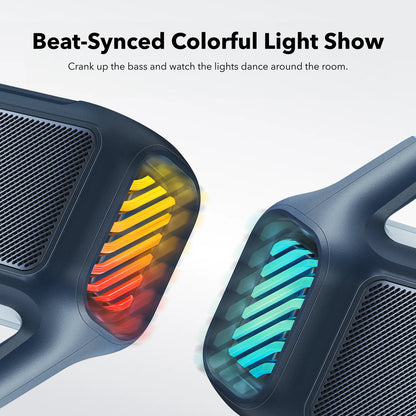 Anker SoundCore Boom 2 Portable Bluetooth Speaker, 80W, TWS, RGB, Waterproof, Blue A3138031