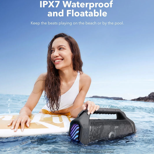 Преносима Bluetooth колонка Anker Soundcore Boom 2 Plus, 140W, TWS, RGB, Водоустойчива, Черна A3134011