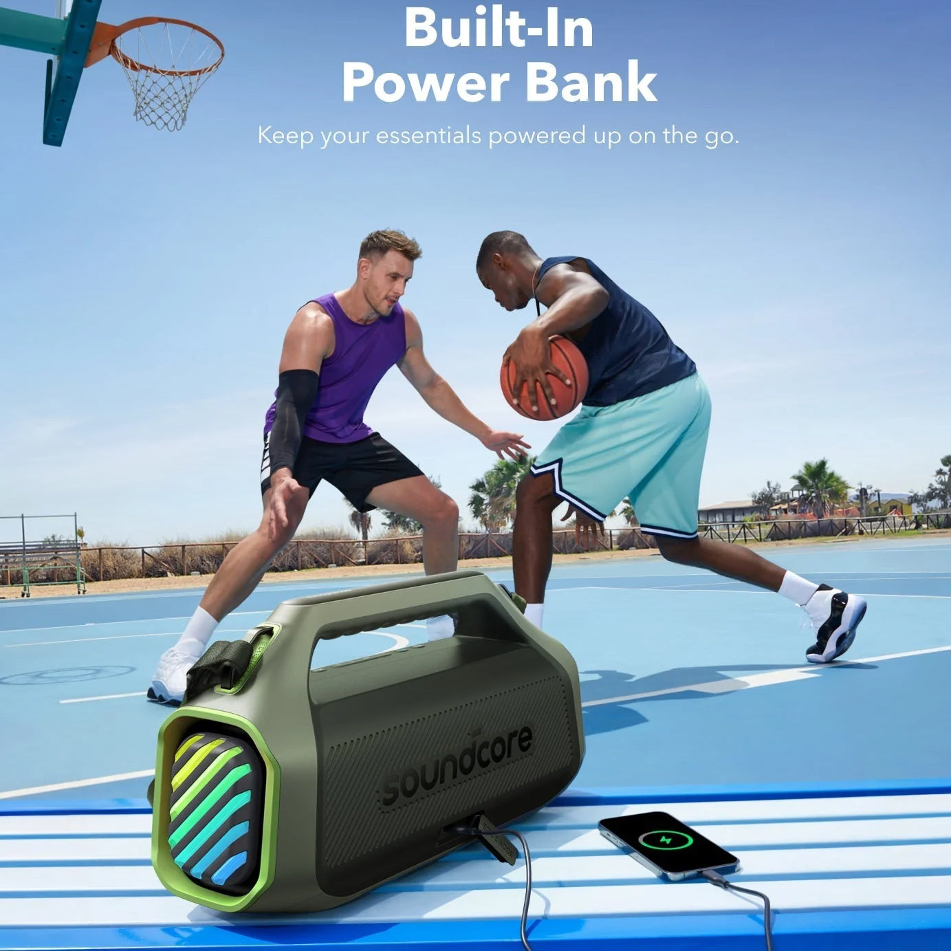 Портативна Bluetooth колонка Anker SoundCore Boom 2 Plus, 140W, TWS, RGB, Водоустойчива, Зелена A3134061