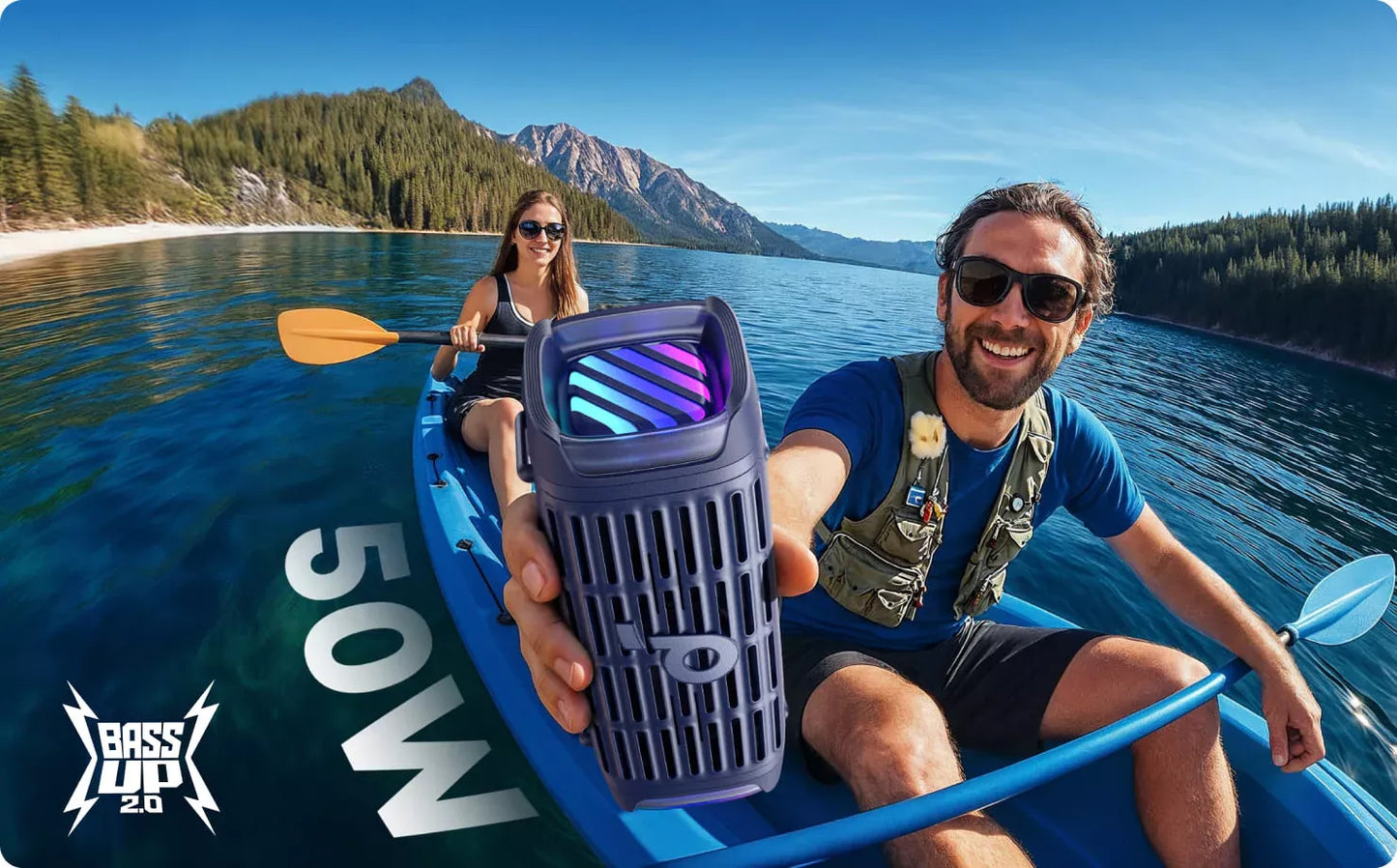 Преносима Bluetooth колонка Anker SoundCore Boom 3i, 50W, RGB, Водоустойчива, Синя D5100030