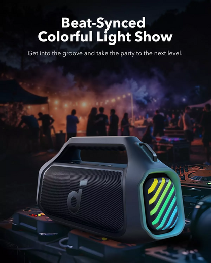 Преносима Bluetooth колонка Anker SoundCore Boom 2 Plus Нова версия, 140W, TWS, RGB, Водоустойчива, Синя A3134032