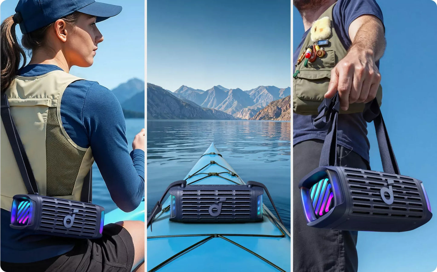 Преносима Bluetooth колонка Anker SoundCore Boom 3i, 50W, RGB, Водоустойчива, Синя D5100030