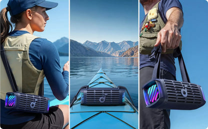 Преносима Bluetooth колонка Anker SoundCore Boom 3i, 50W, RGB, Водоустойчива, Синя D5100030