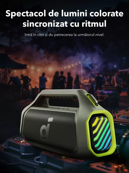 Преносима Bluetooth колонка Anker SoundCore Boom 2 Plus, 140W, TWS, RGB, водоустойчива, зелена A3134062