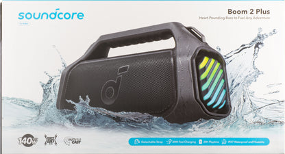 Портативна Bluetooth колонка Anker SoundCore Boom 2 Plus, 140W, TWS, RGB, Водоустойчива, Черна A3134011