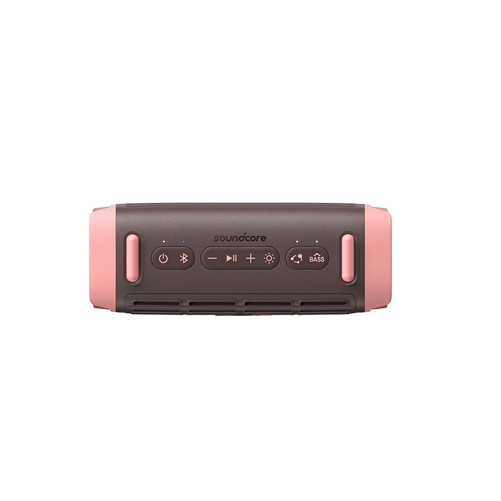Преносима Bluetooth колонка Anker SoundCore Boom 3i, 50W, RGB, Водоустойчива, Кафяво-Розова D5100080