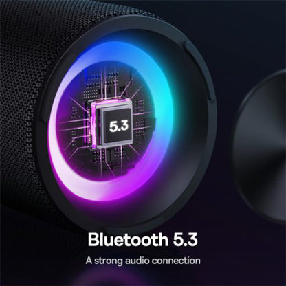 Преносим Bluetooth високоговорител Baseus AeQur V020, 2 x 7,5W, TWS, RGB, водоустойчив, черен A20067900117-00 