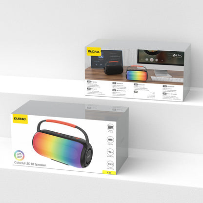 Портативна Bluetooth колонка Dudao Y21, 2 x 5W, TWS, RGB, Черна