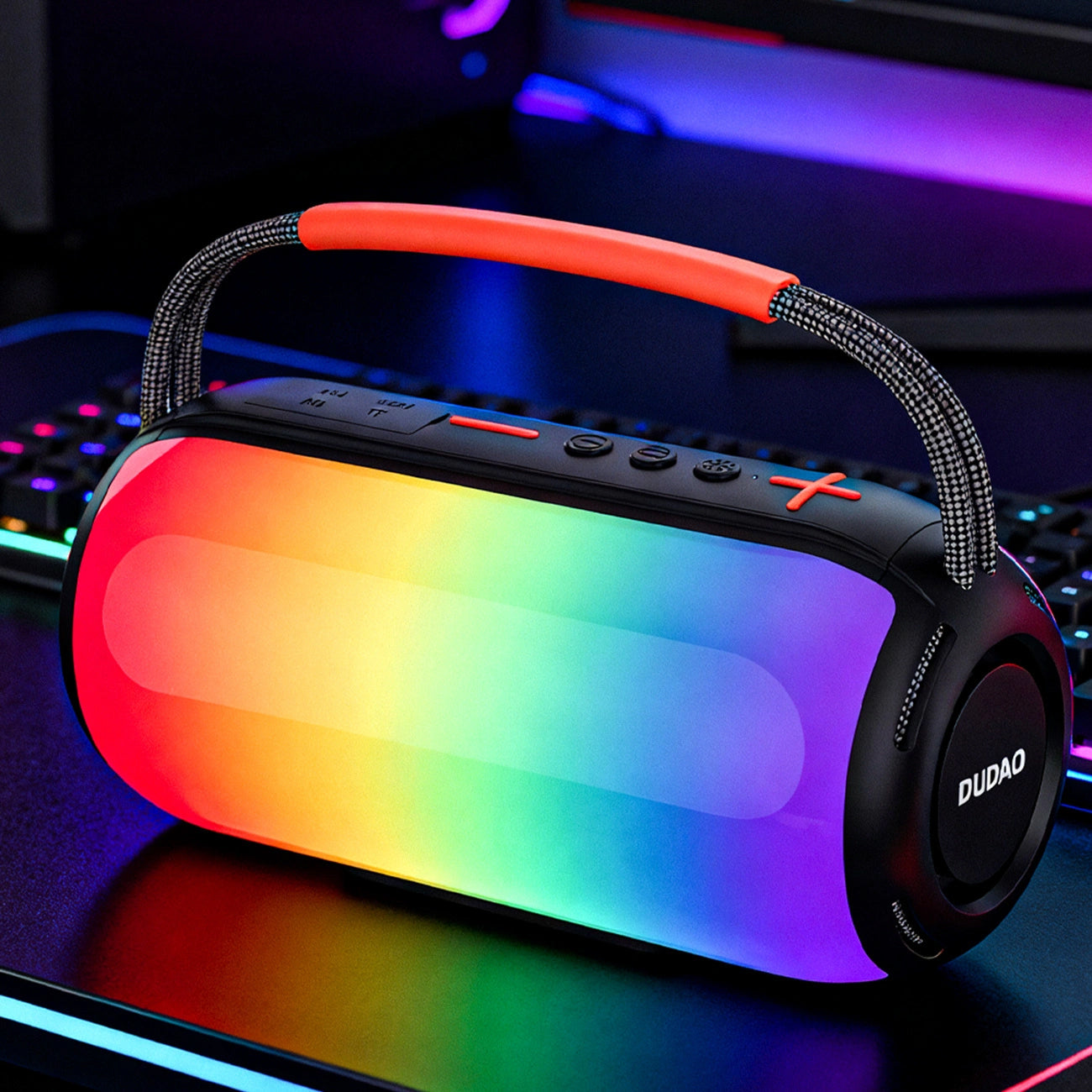 Портативна Bluetooth колонка Dudao Y21, 2 x 5W, TWS, RGB, Черна