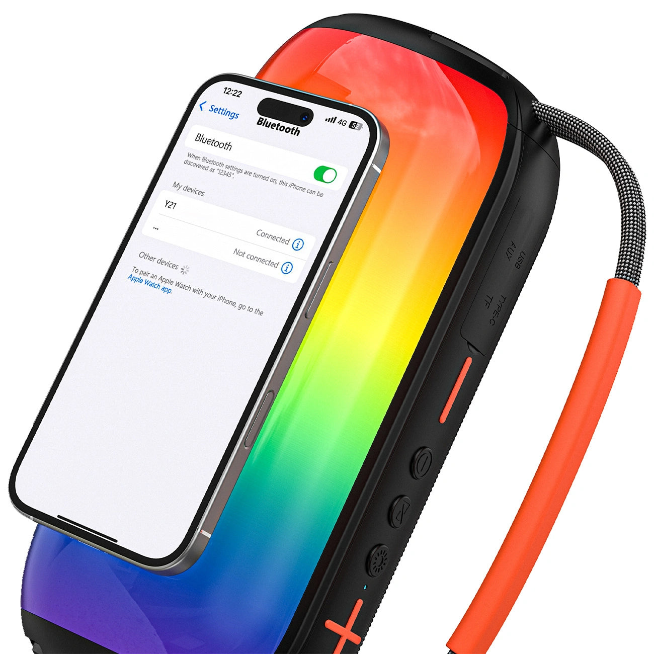 Портативна Bluetooth колонка Dudao Y21, 2 x 5W, TWS, RGB, Черна