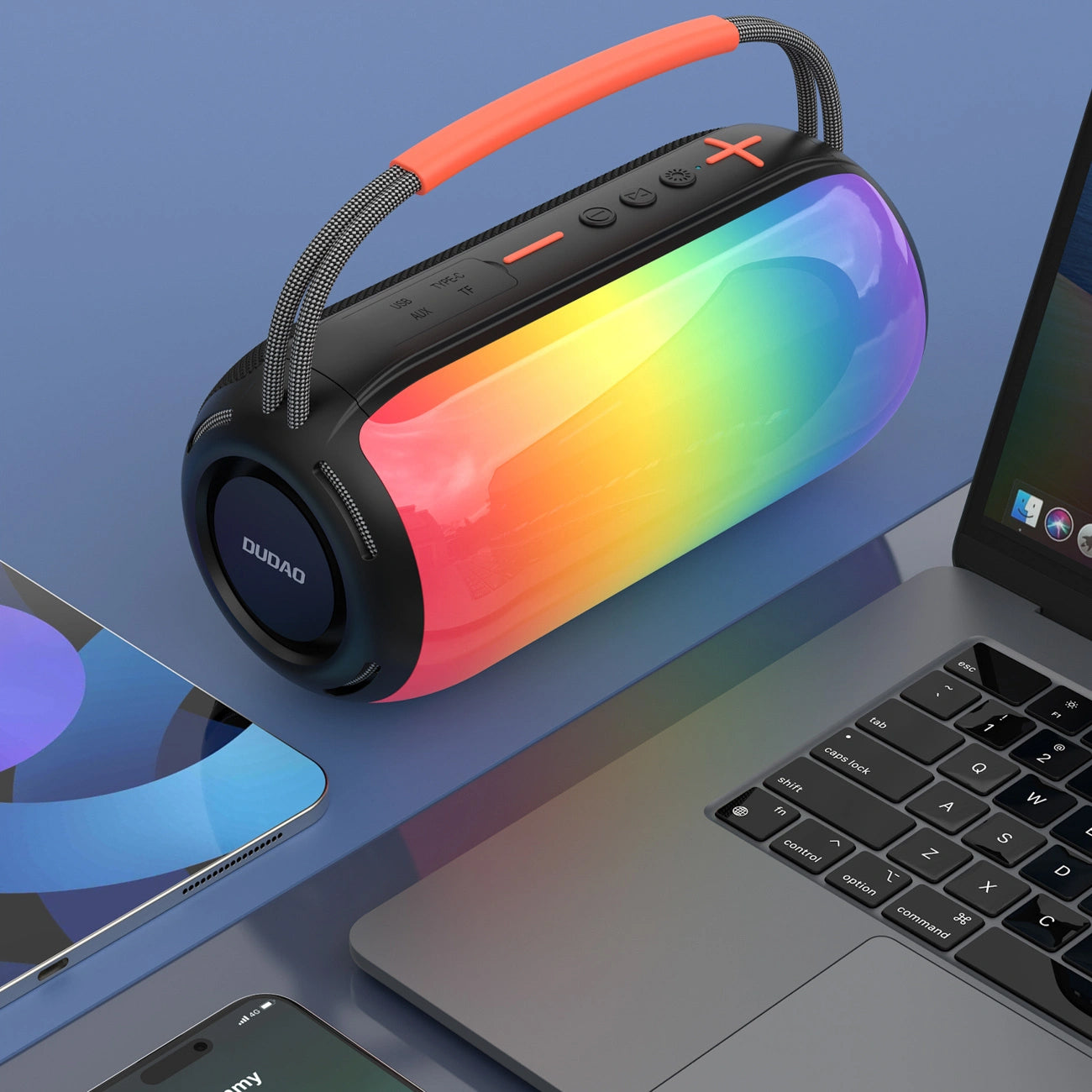 Портативна Bluetooth колонка Dudao Y21, 2 x 5W, TWS, RGB, Черна