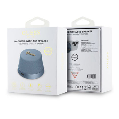 Портативна Bluetooth колонка Guess Stand Magnetic Script Metal, 3W, Синя