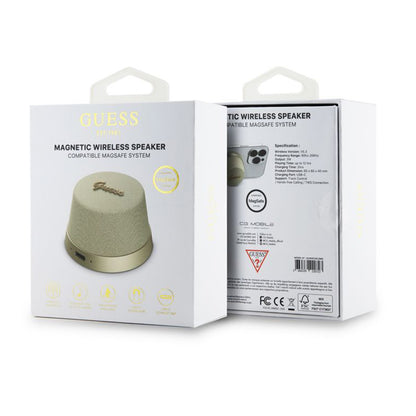 Портативна Bluetooth колонка Guess Stand Magnetic Script Metal, 3W, Златиста