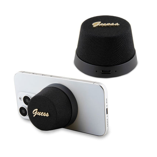 Портативна Bluetooth колонка Guess Stand Magnetic Script Metal, 3W, Черна