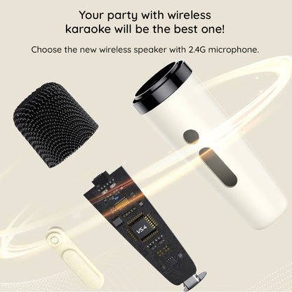 Портативна Bluetooth колонка HAVIT SK818BT Караоке, 5W, RGB, Водоустойчива, Бежова