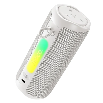 Портативна Bluetooth колонка HOCO HC50, 8W, TWS, RGB, Водоустойчива, Бяла