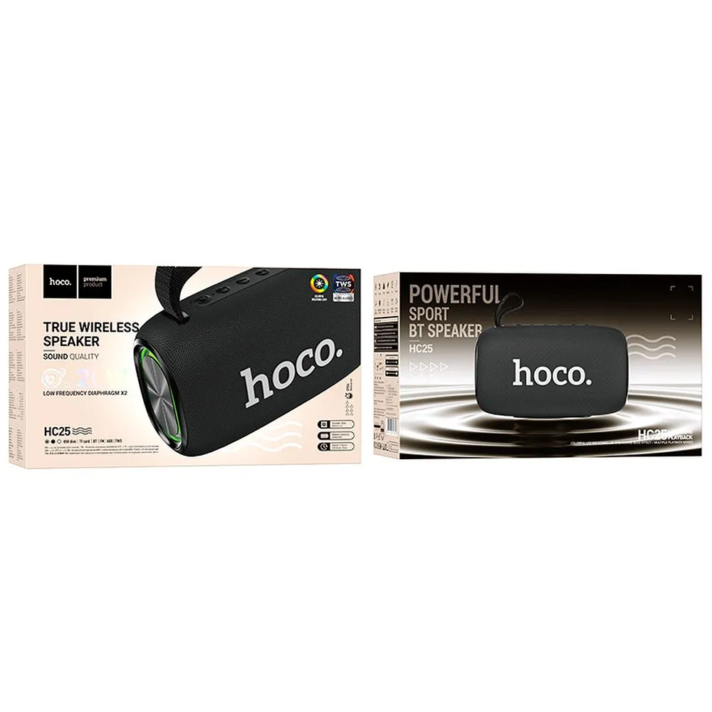 Портативна Bluetooth колонка HOCO HC25, 2 x 10W, TWS, Черна
