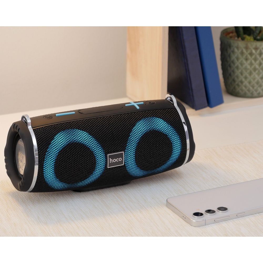Портативна Bluetooth колонка HOCO HC12, 10W, RGB, Водоустойчива, Черна