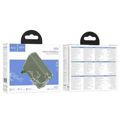 Портативна Bluetooth колонка HOCO HC34, 5W, TWS, Водоустойчива, Зелена