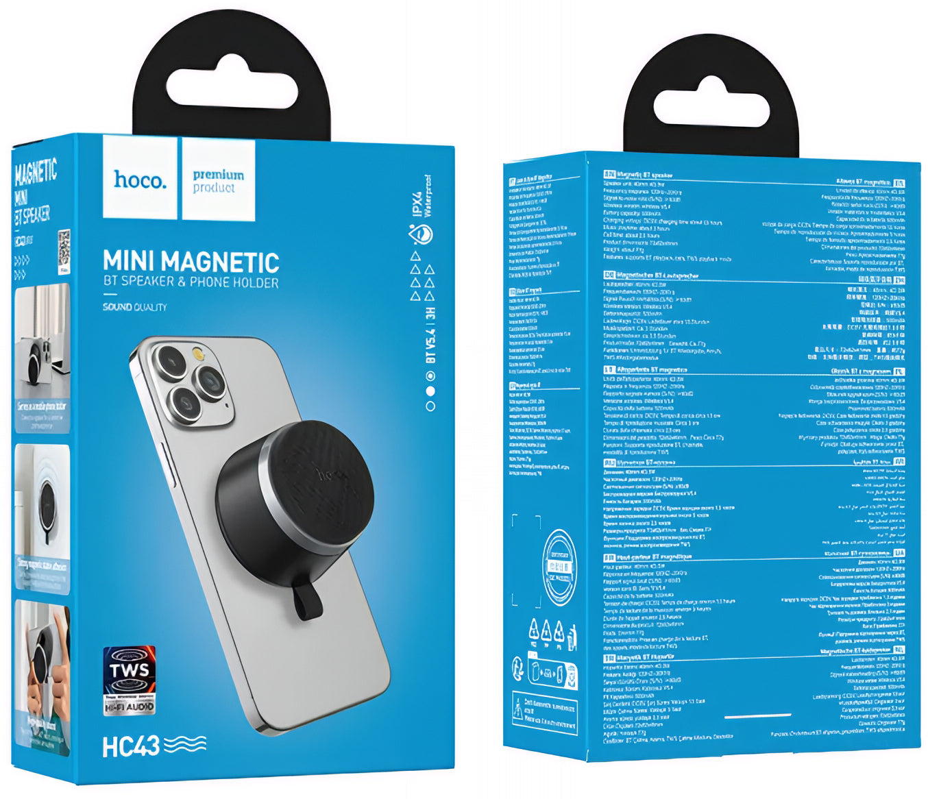 Портативна Bluetooth колонка HOCO HC43 Mini Magnetic, 8W, TWS, Черна