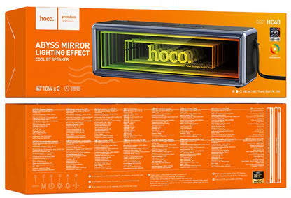 Преносима Bluetooth колонка HOCO HC40, 2 x 10W, TWS, RGB, Черна