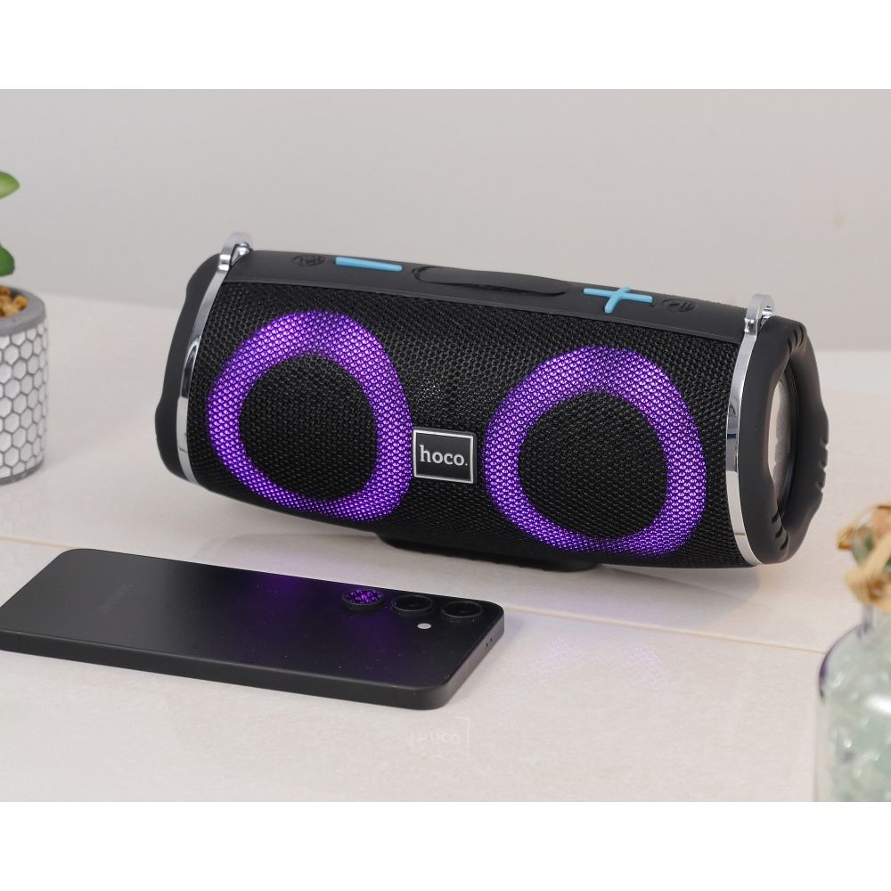 Портативна Bluetooth колонка HOCO HC12, 10W, RGB, Водоустойчива, Черна