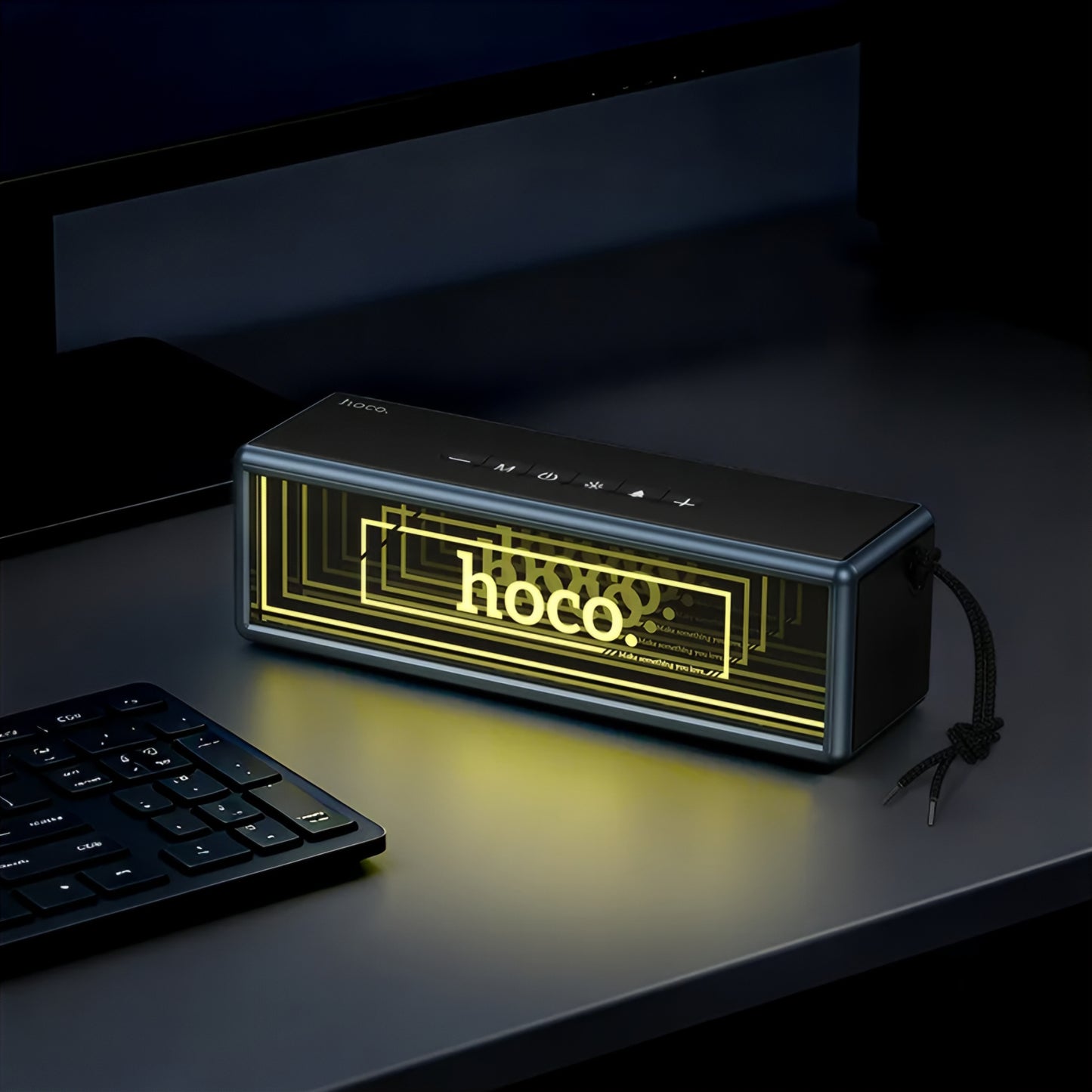 Преносима Bluetooth колонка HOCO HC40, 2 x 10W, TWS, RGB, Черна
