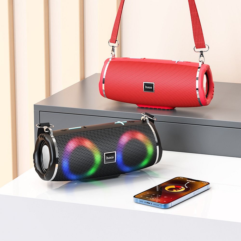 Портативна Bluetooth колонка HOCO HC12, 10W, RGB, Водоустойчива, Черна