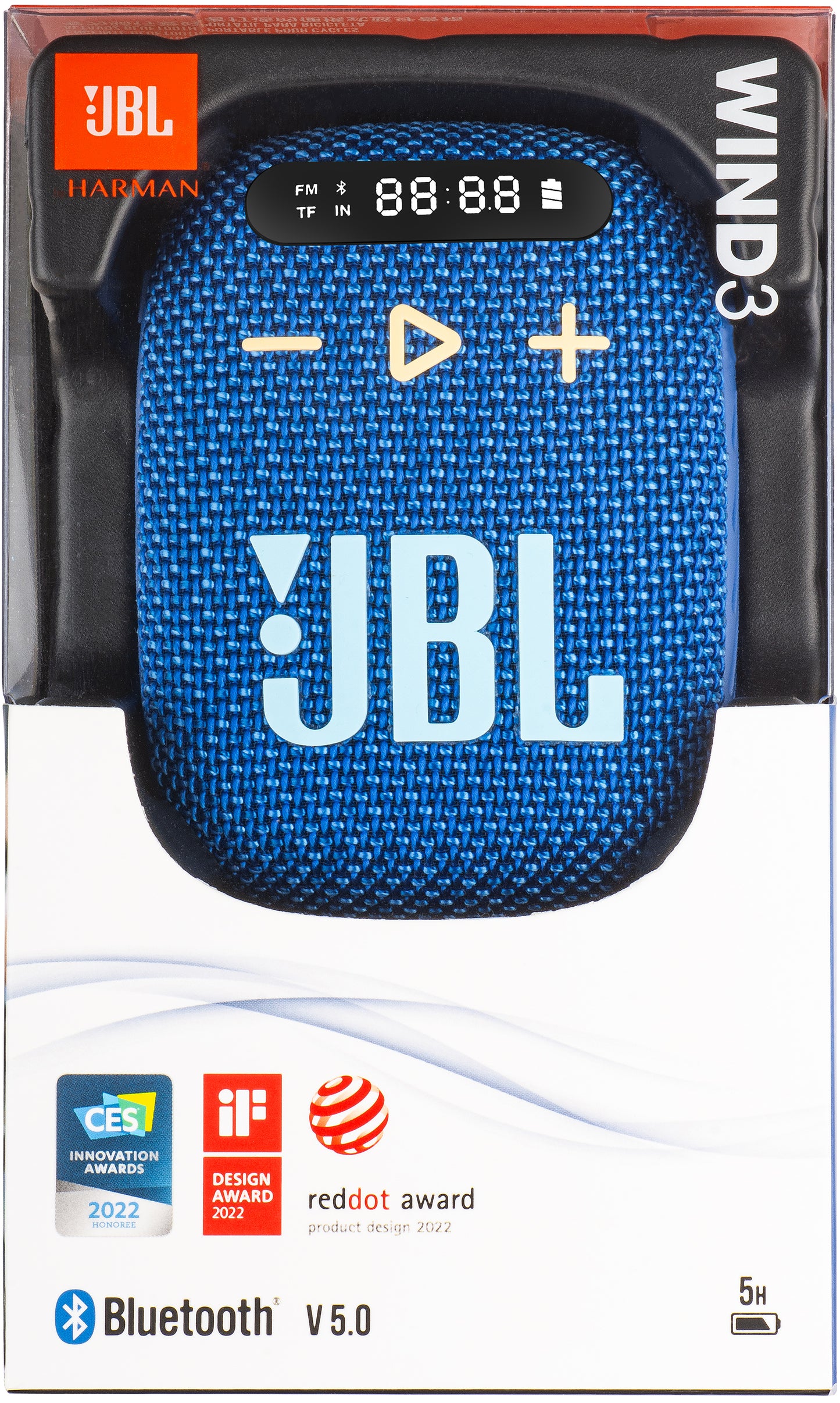 Преносима Bluetooth колонка JBL Wind 3, 5W, Водоустойчива, Синя JBLWIND3BLU