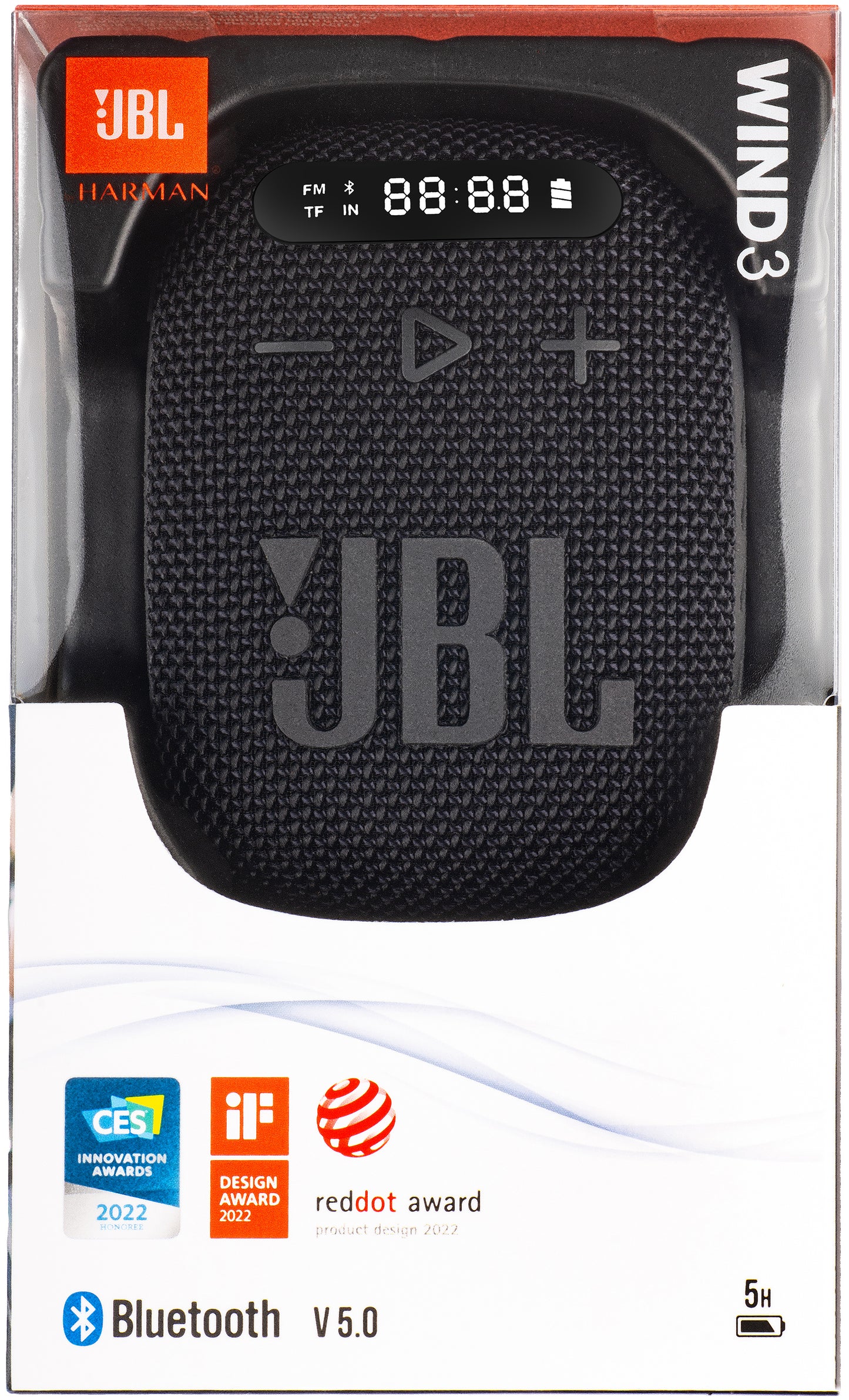 Портативна Bluetooth колонка JBL Wind 3, 5W, Водоустойчива, Черна JBLWIND3
