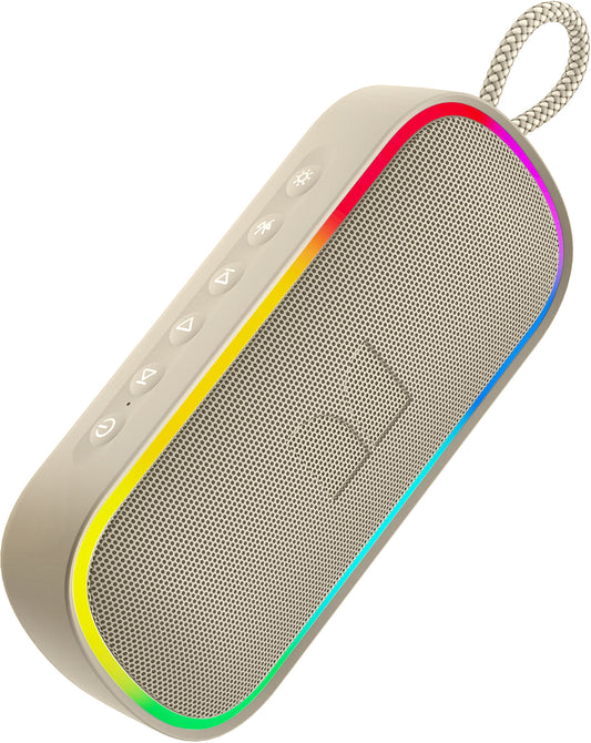 Преносима Bluetooth колонка Monster S150 Plus, 40W, TWS, RGB, водоустойчива, светло кремава
