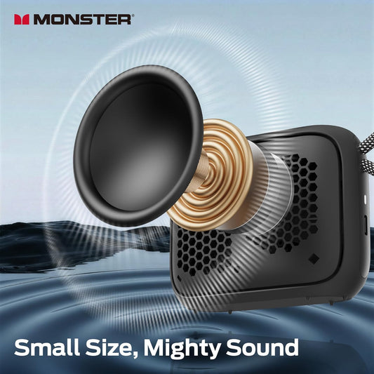 Преносима Bluetooth колонка Monster S520, 5W, TWS, RGB, водоустойчива, черна