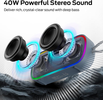 Преносима Bluetooth колонка Monster S150 Plus, 40W, TWS, RGB, водоустойчива, синя