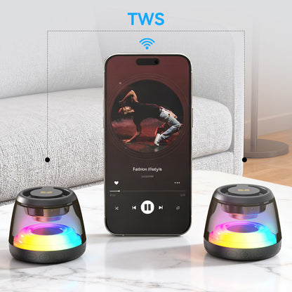 Преносима Bluetooth колонка Monster Mag Flux, 5W, TWS, RGB, Черна