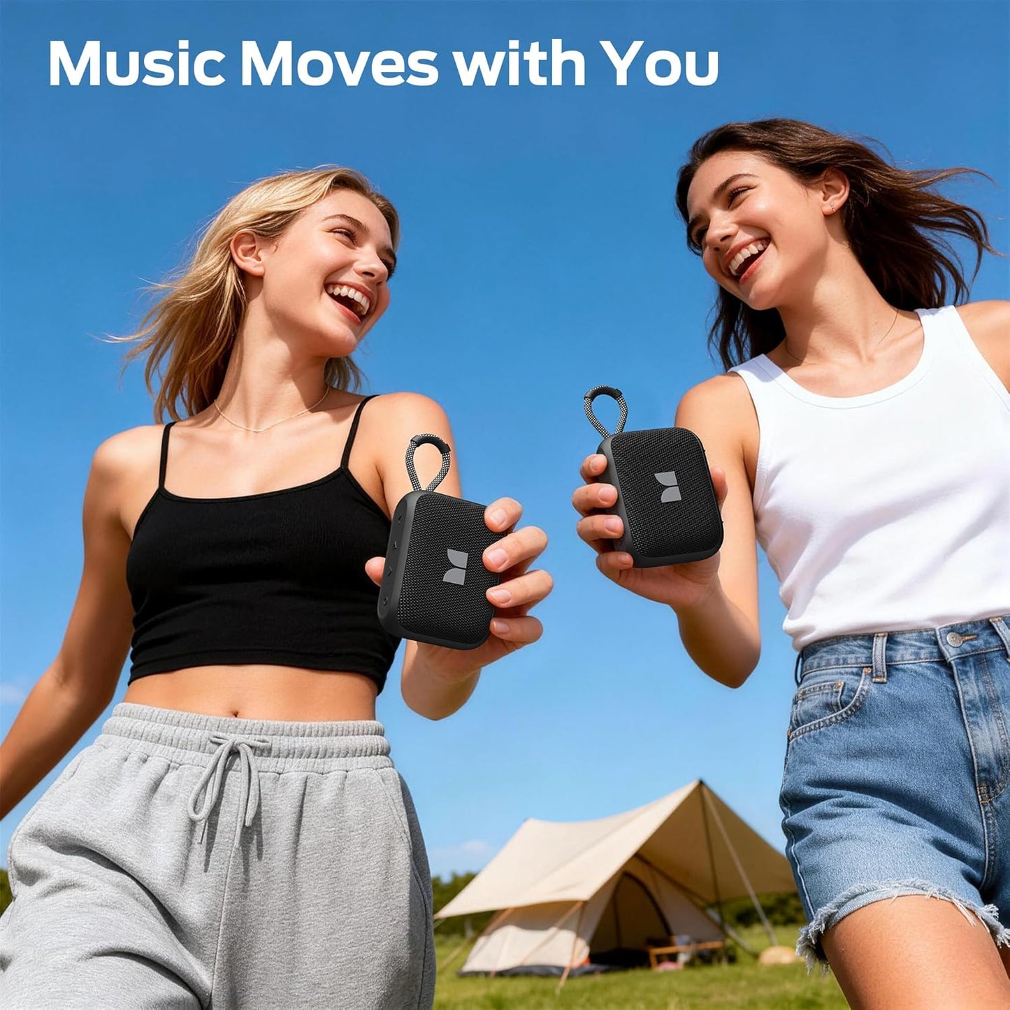 Преносима Bluetooth колонка Monster S520, 5W, TWS, RGB, водоустойчива, черна